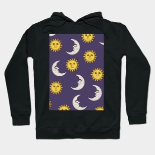 Moon and Sun pattern Hoodie